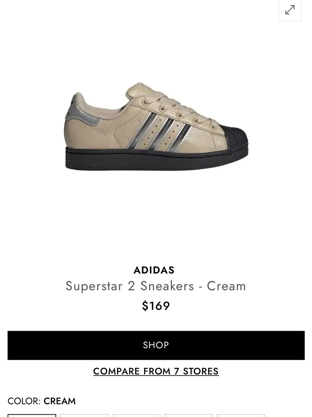 Adidas Superstar 2 Cream Chrome Black Size 7 - Picture 9 of 9